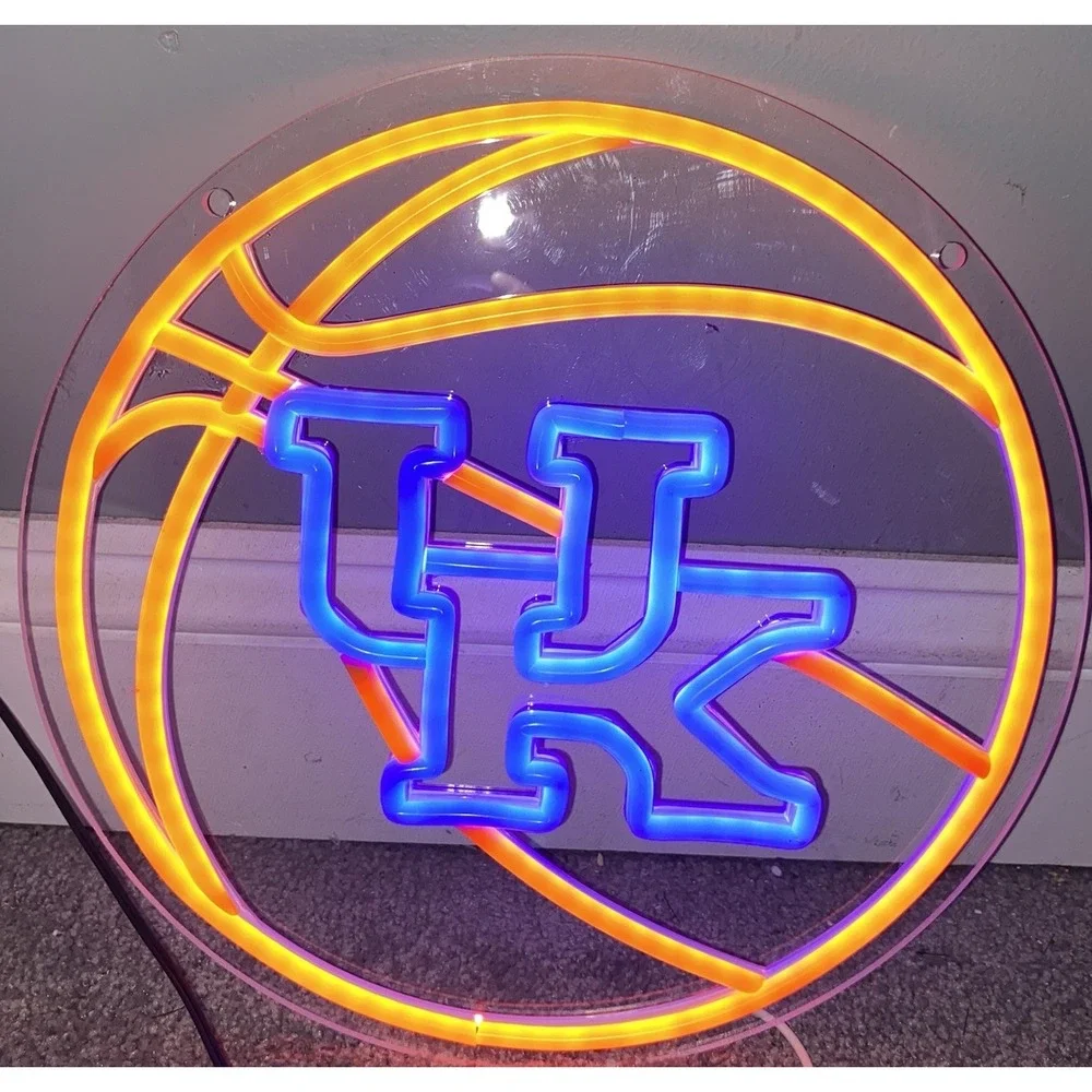 University Of Kentucky Basketball Team Neon UK Light-Up Bar Sign Orange&Blue LED